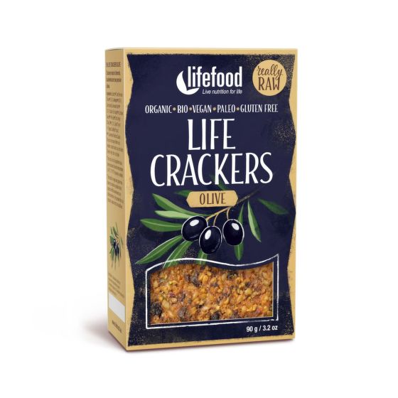 Life Crackers olive organic raw 90 g   LIFEFOOD