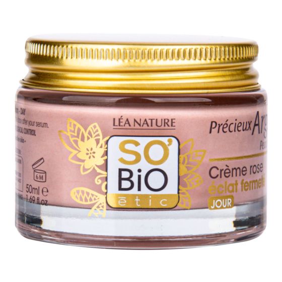 Pink Day Cream For Brightening And Firming 50 ml organic Precieux Argan Skin   SO’BiO étic