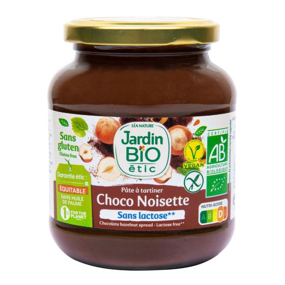 Chocolate-hazelnut lactose free spread organic 350 g   JARDIN BIO