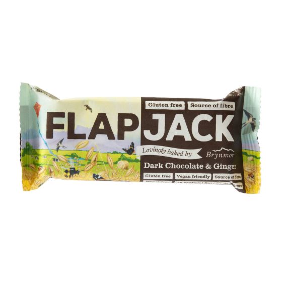 Flapjack dark chocolate with ginger 80 g   BRYNMOR