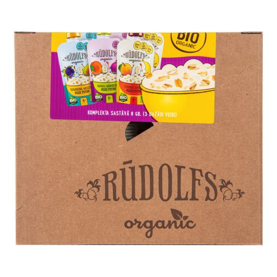 Organic baby food with oat porridge set 6 pcs 660 g   RUDOLFS
