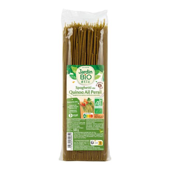 Organic spaghetti with quinoa flour Parsley and garlic 500 g   JARDIN BIO